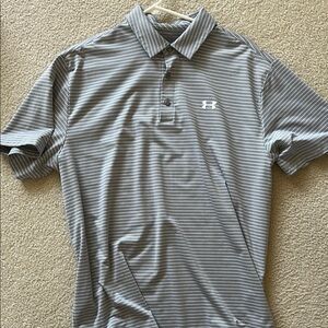 Grey striped men’s polo